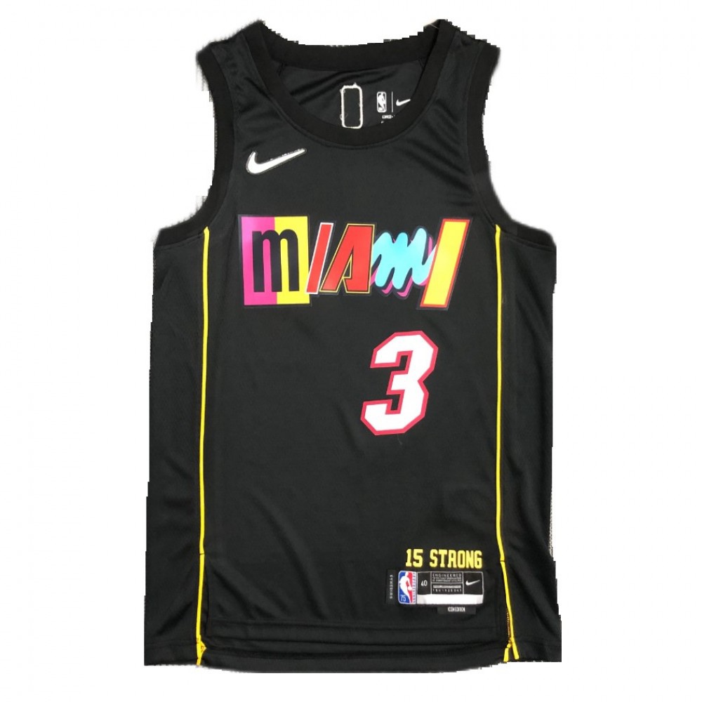 Men's Miami Heat Dwyane Wade #3 Black 2021/22 Swingman Jersey - City Edition-Pro Kit Vault | Brand New 26/27 Sports Jerseys